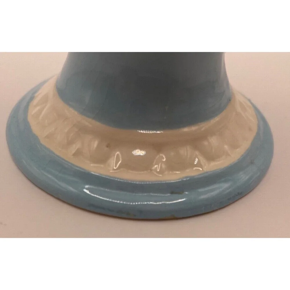 Vintage Light Blue Ceramic Greek Mythology Mini Ewer Vase